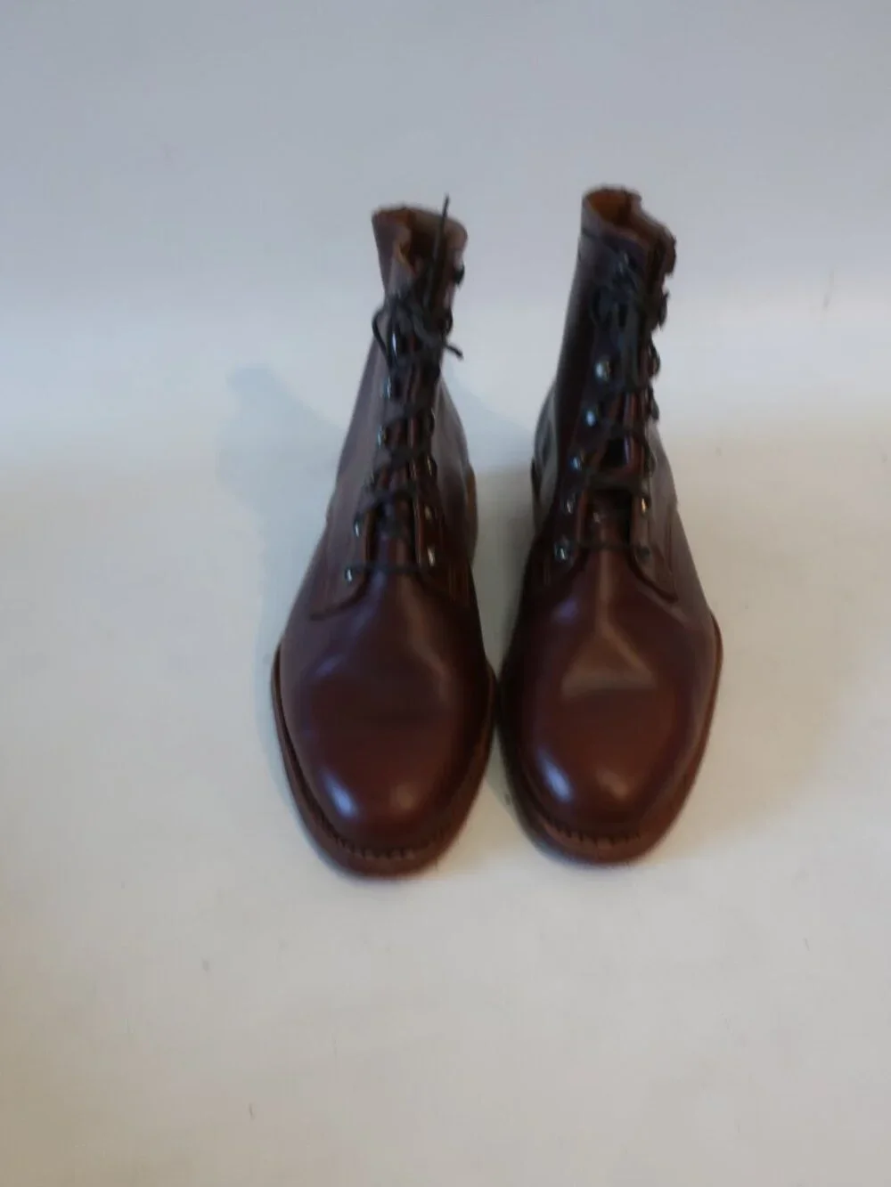 Mens Latino Royalty Reddish-Brown Leather Ankle Lace Up Boots 42 EU/9 US